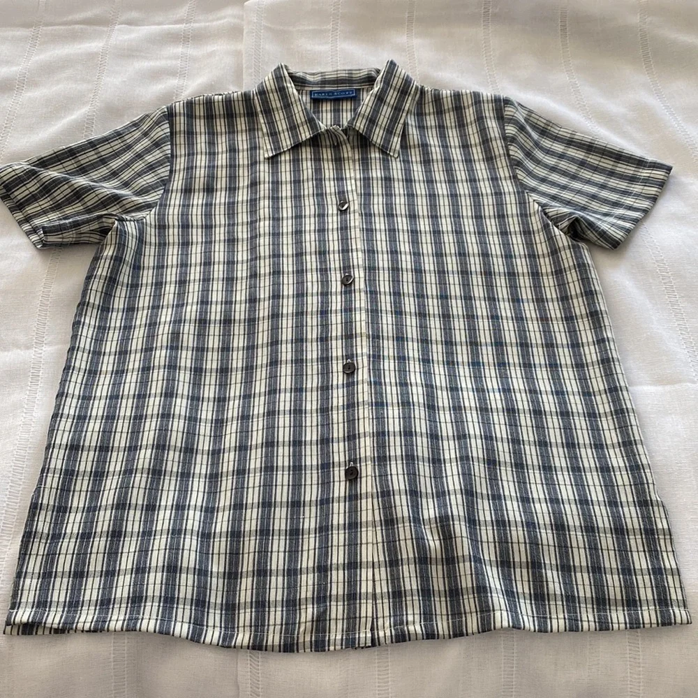 Karen Scott button down shirt with vintage vibes.